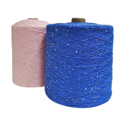 5 mm Hilos Perlas de algodón mezcla de hilo de lujo Sequin hilo para tejer