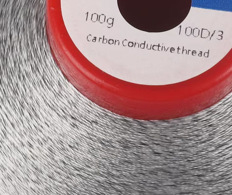 Filamentos de fibra de carbono 100D/3 de hilo conductor antistatico para costura