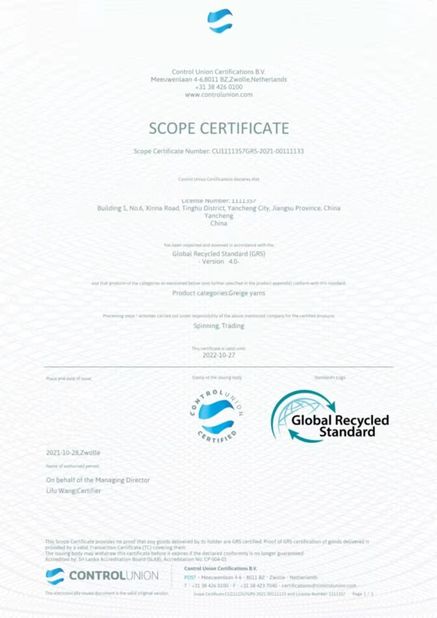 China Wuxi Delicate Textile Technology Co ., Ltd . certificaciones